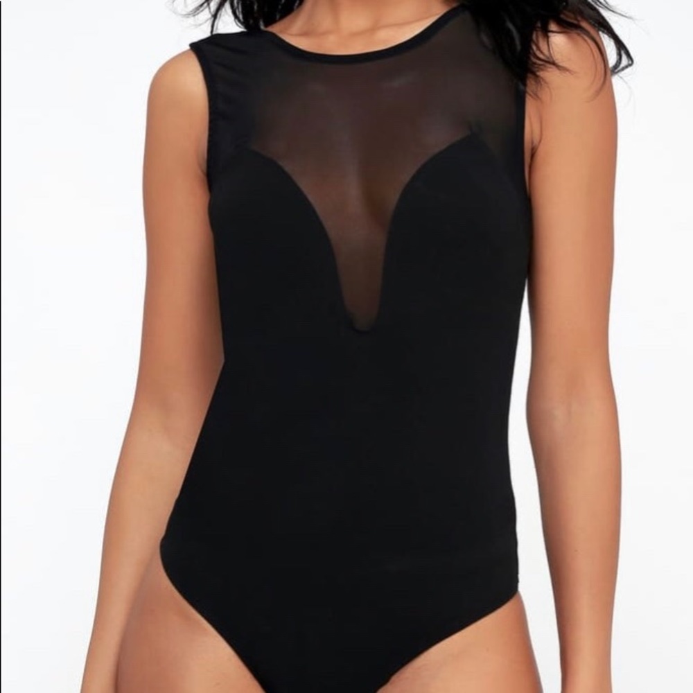 Black mesh bodysuit